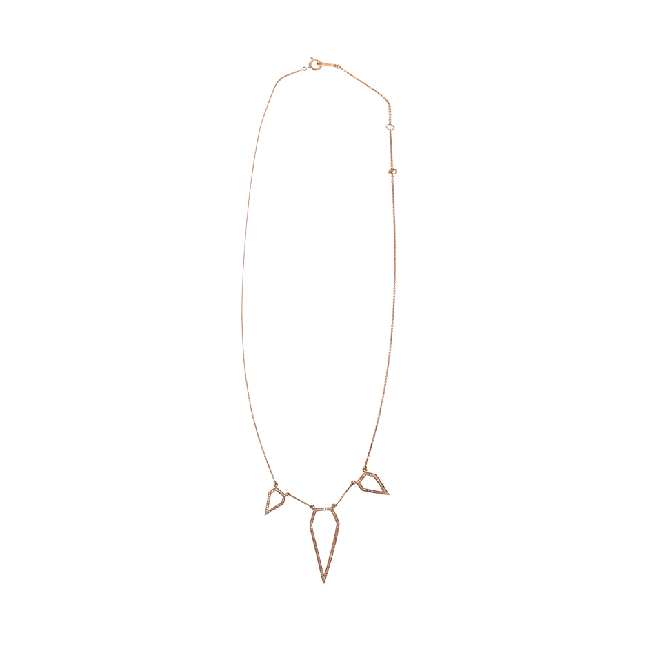 SHAY JEWELRY-Diamond Pave Triple Open Pentagon Necklace-ROSE GOLD