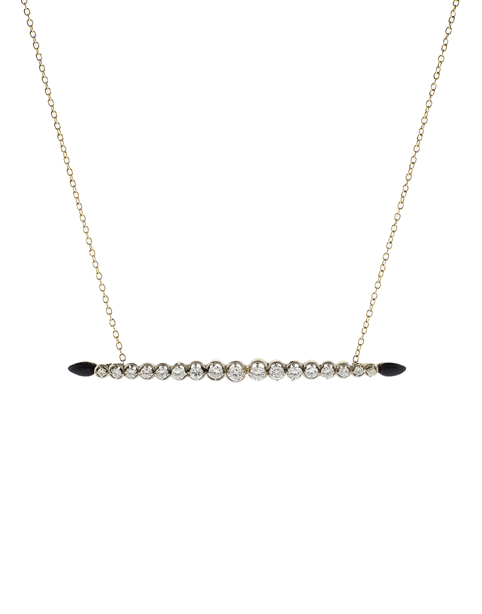 SHAY JEWELRY-Black Onyx & Diamond Bar Necklace-YELLOW GOLD