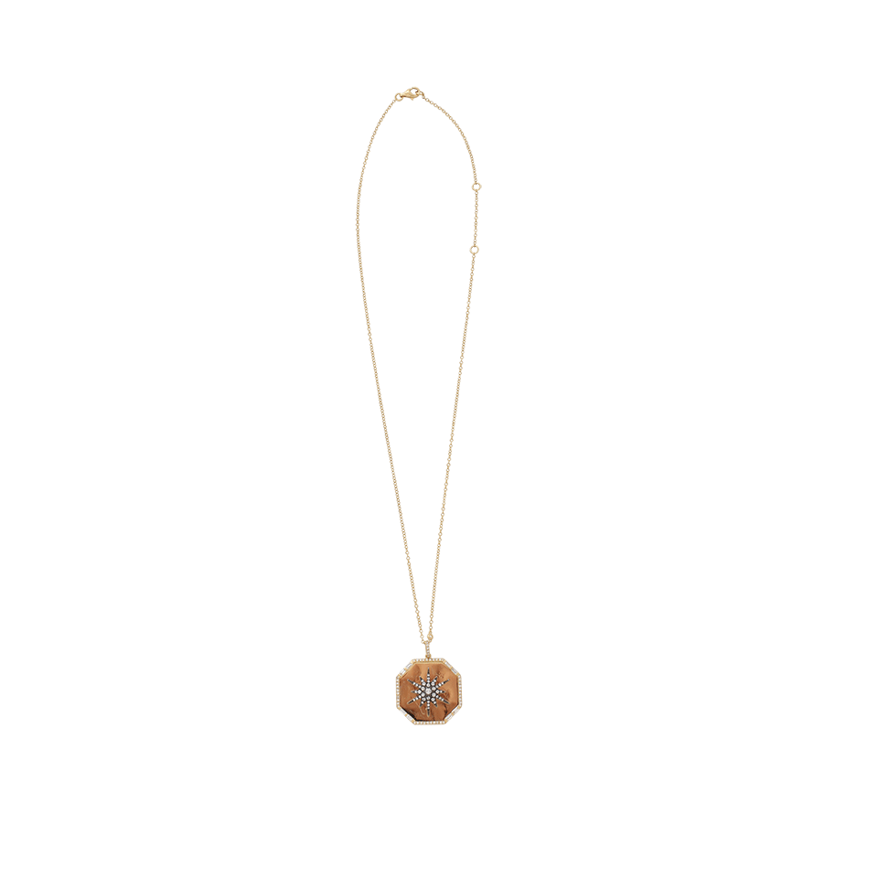 SHAY JEWELRY-Diamond Starburst Octogon Disc Necklace-YELLOW GOLD