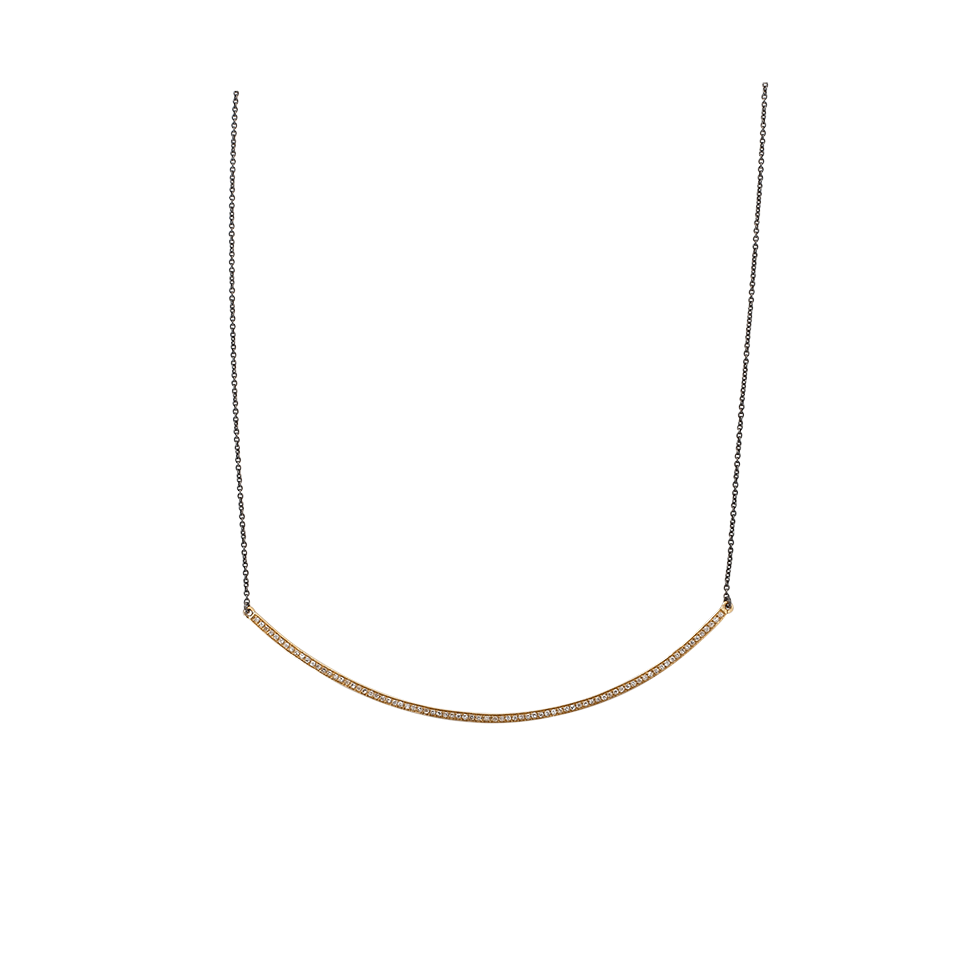 SHAY JEWELRY-Pave Diamond Single Row Moon Necklace-YELLOW GOLD