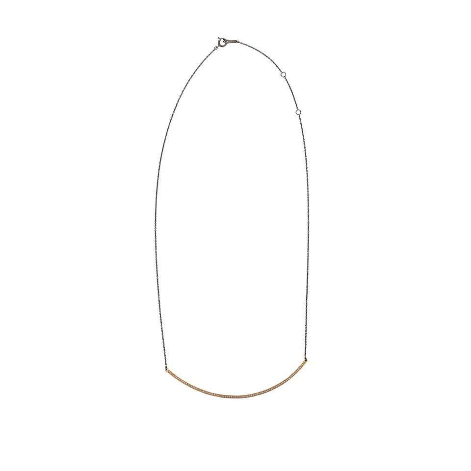 SHAY JEWELRY-Pave Diamond Single Row Moon Necklace-YELLOW GOLD