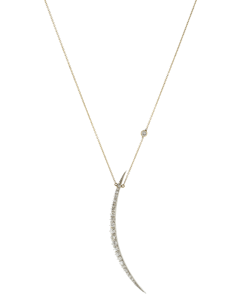 SHAY JEWELRY-Victorian Vertical Diamond Moon Necklace-YELLOW GOLD