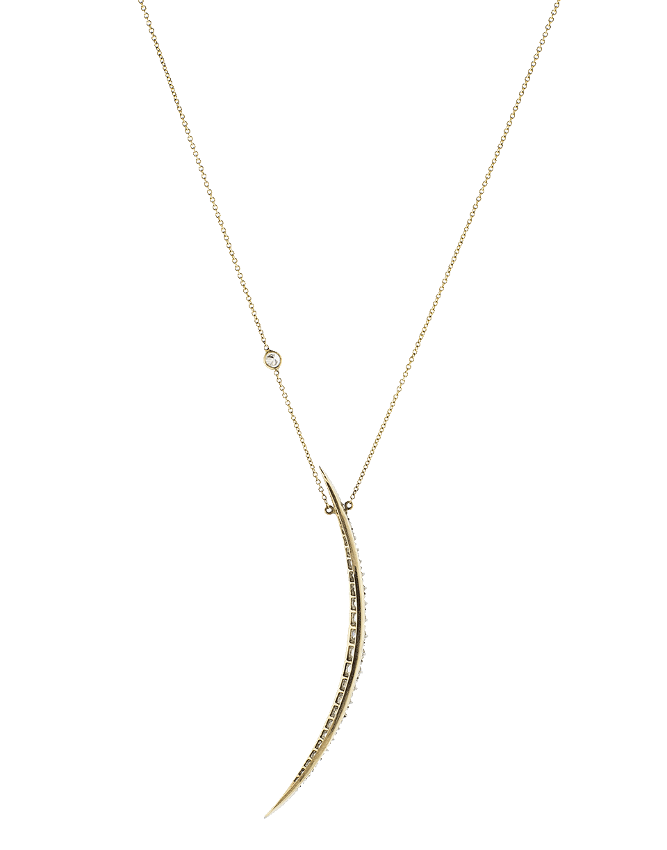 SHAY JEWELRY-Victorian Vertical Diamond Moon Necklace-YELLOW GOLD
