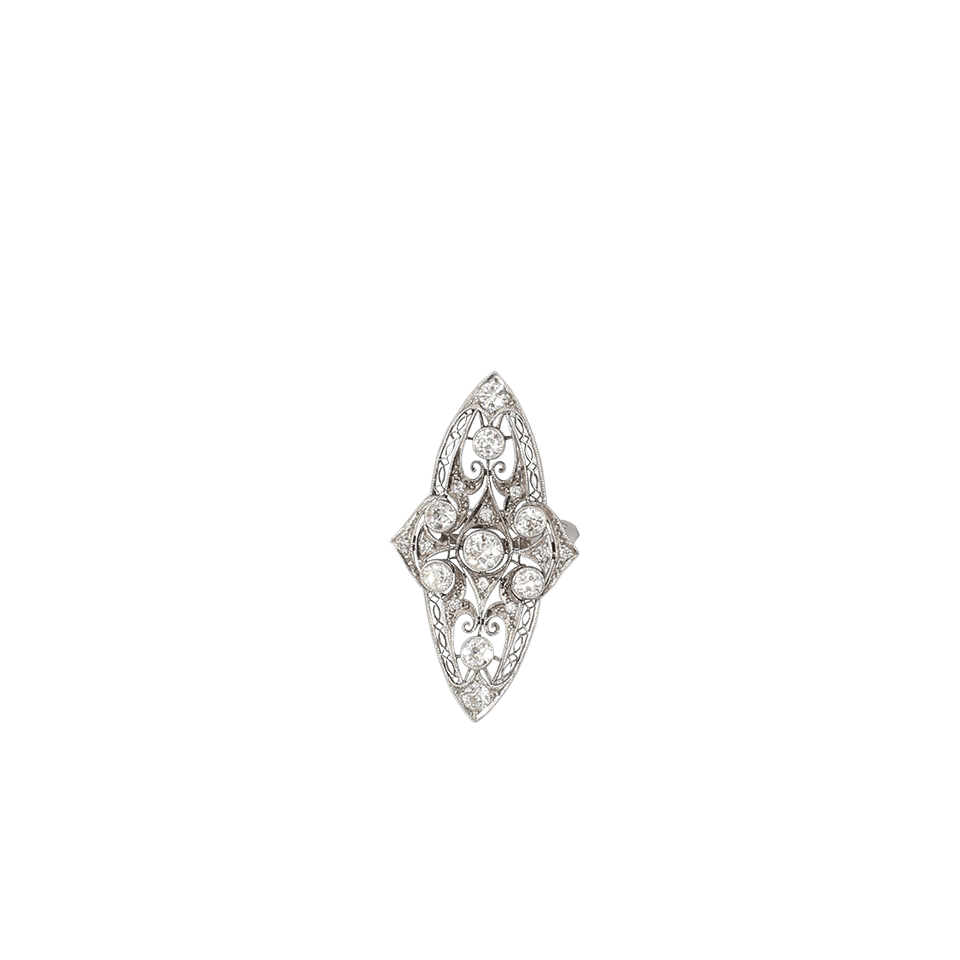 SHAY JEWELRY-Diamond Filigree Navette Ring-PLATINUM