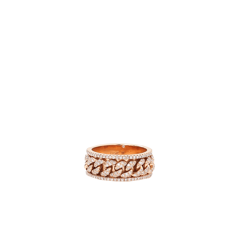 SHAY JEWELRY-Pave Diamond Link Spinner Ring-ROSE GOLD