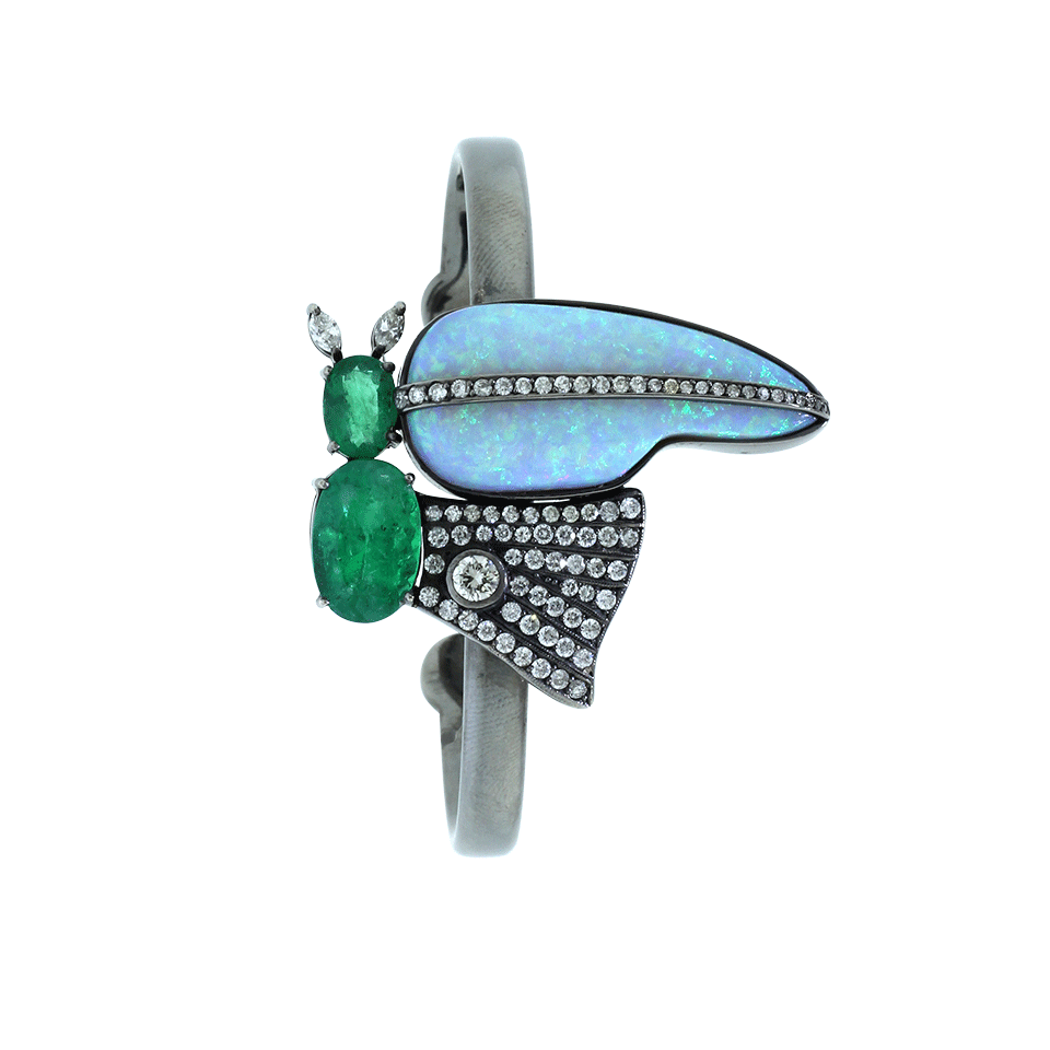 SILVIA FURMANOVICH-Emerald And Opal Cuff-BLKGOLD