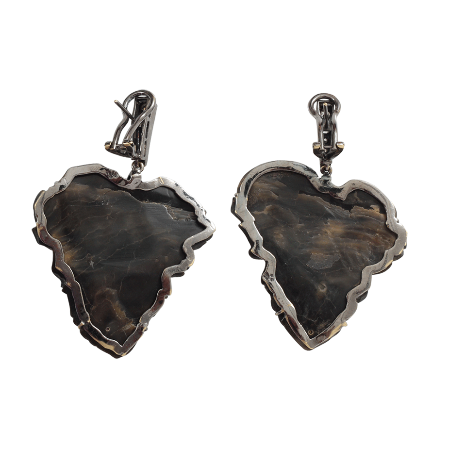 SILVIA FURMANOVICH-Carved Black Mother Of Pearl Earrings-WHITE GOLD