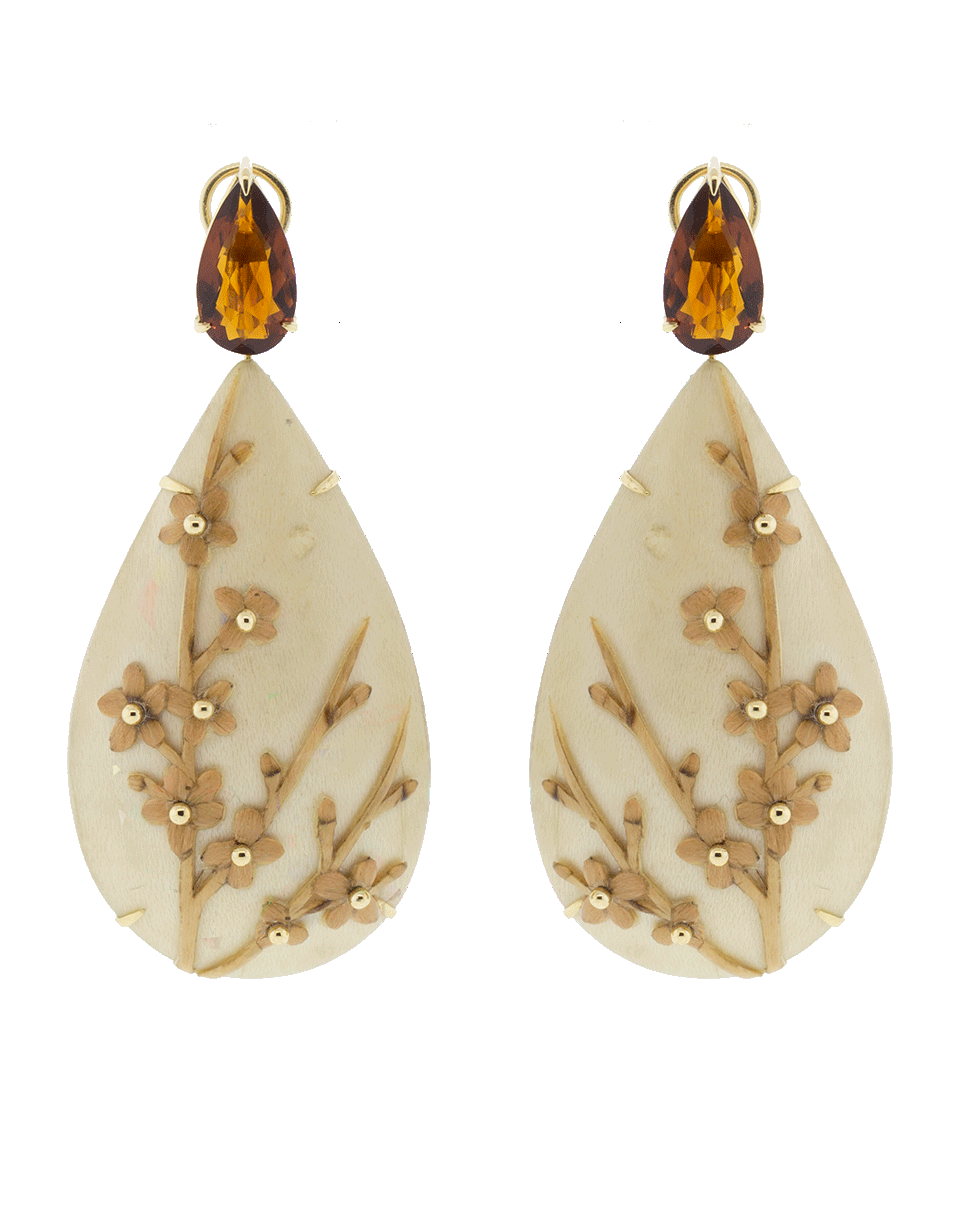 Marquetry Flower Citrine Earrings JEWELRYFINE JEWELEARRING SILVIA FURMANOVICH   