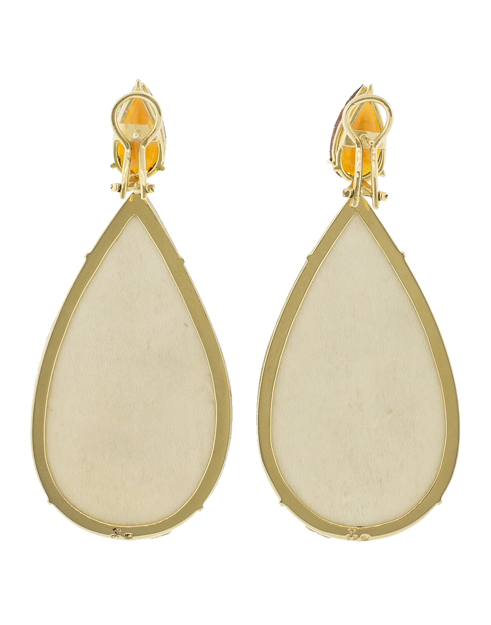 SILVIA FURMANOVICH-Marquetry Flower Citrine Earrings-YELLOW GOLD