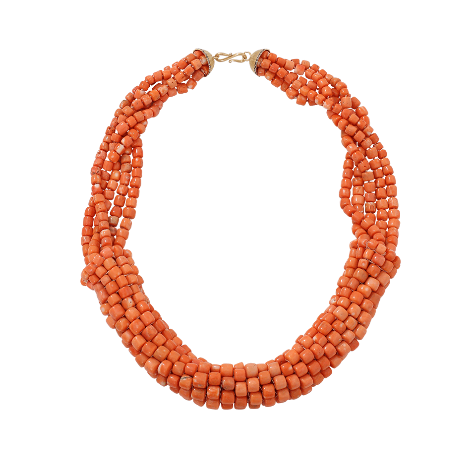 SILVIA FURMANOVICH-Coral Beaded Necklace-YELLOW GOLD