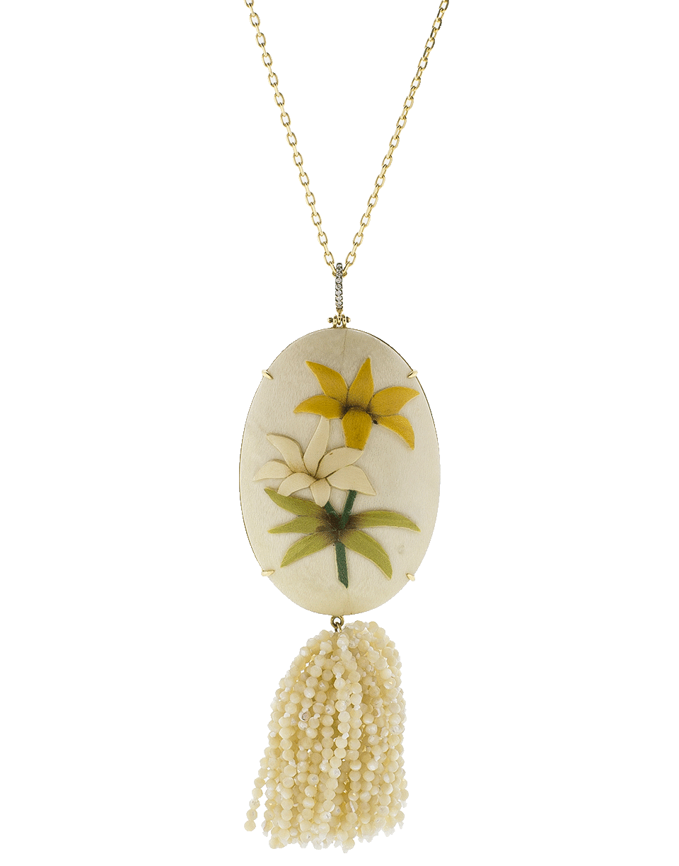 Marquetry Flower Tassel Necklace JEWELRYFINE JEWELNECKLACE O SILVIA FURMANOVICH   