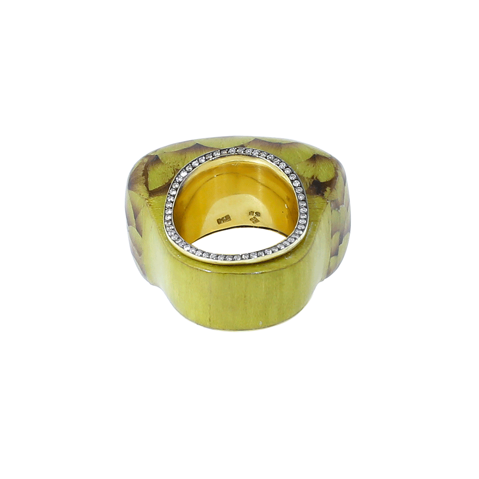 SILVIA FURMANOVICH-Marquetry Green Ring-YELLOW GOLD