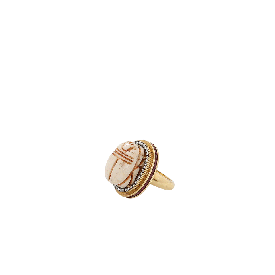 SILVIA FURMANOVICH-Carved Scarab Ring-YELLOW GOLD