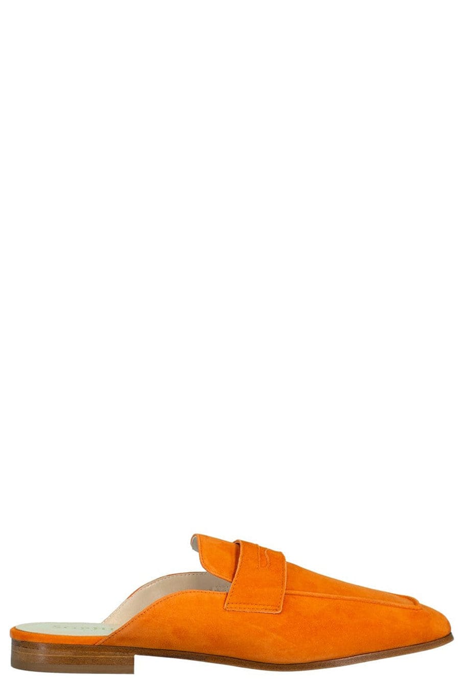 SOPHIQUE-Orange Riviera Suede Leather Mule-