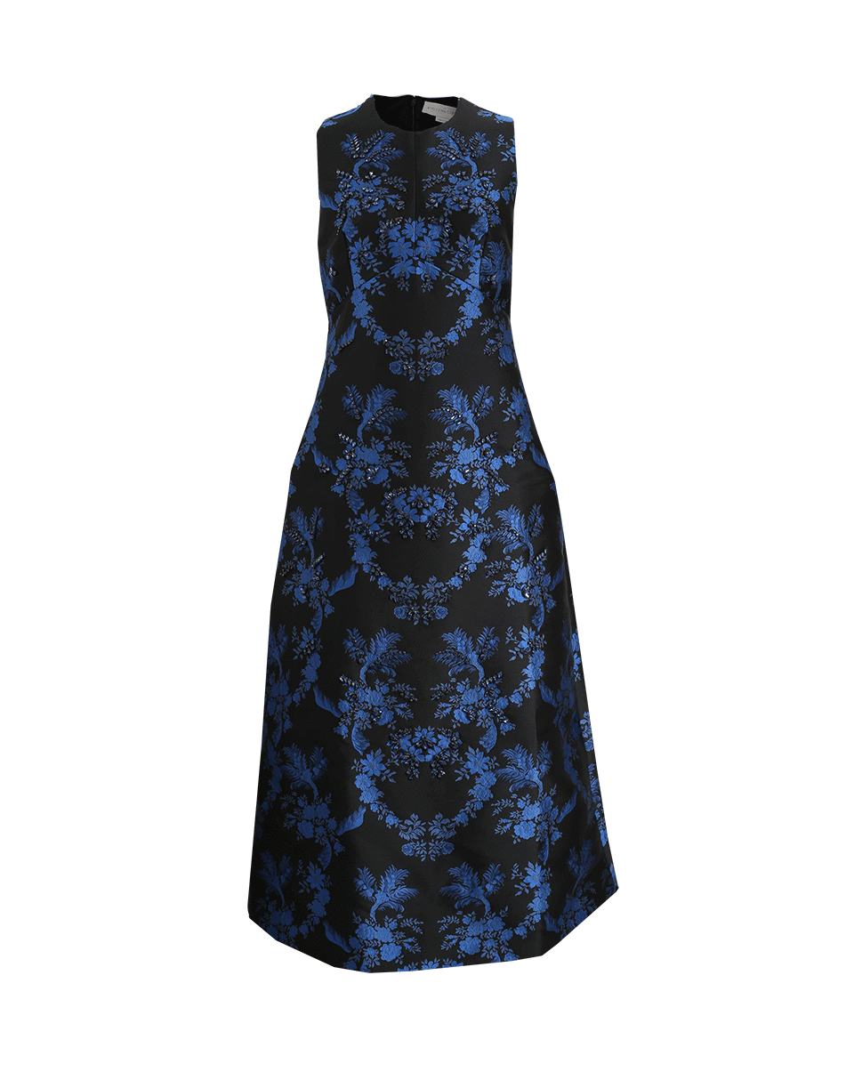 STELLA MCCARTNEY-Embroidered Floral Jacquard Gown-BLACK