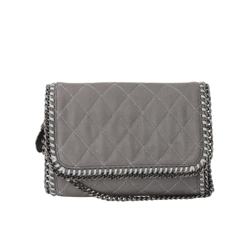 Falabella Quilted Fold Over Clutch