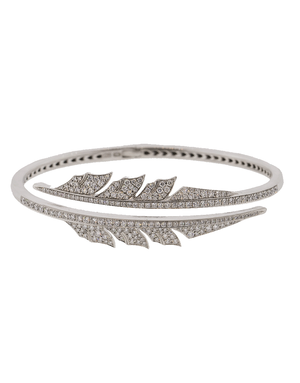 STEPHEN WEBSTER-Pave Diamond Open Feather Bracelet-WHITE GOLD