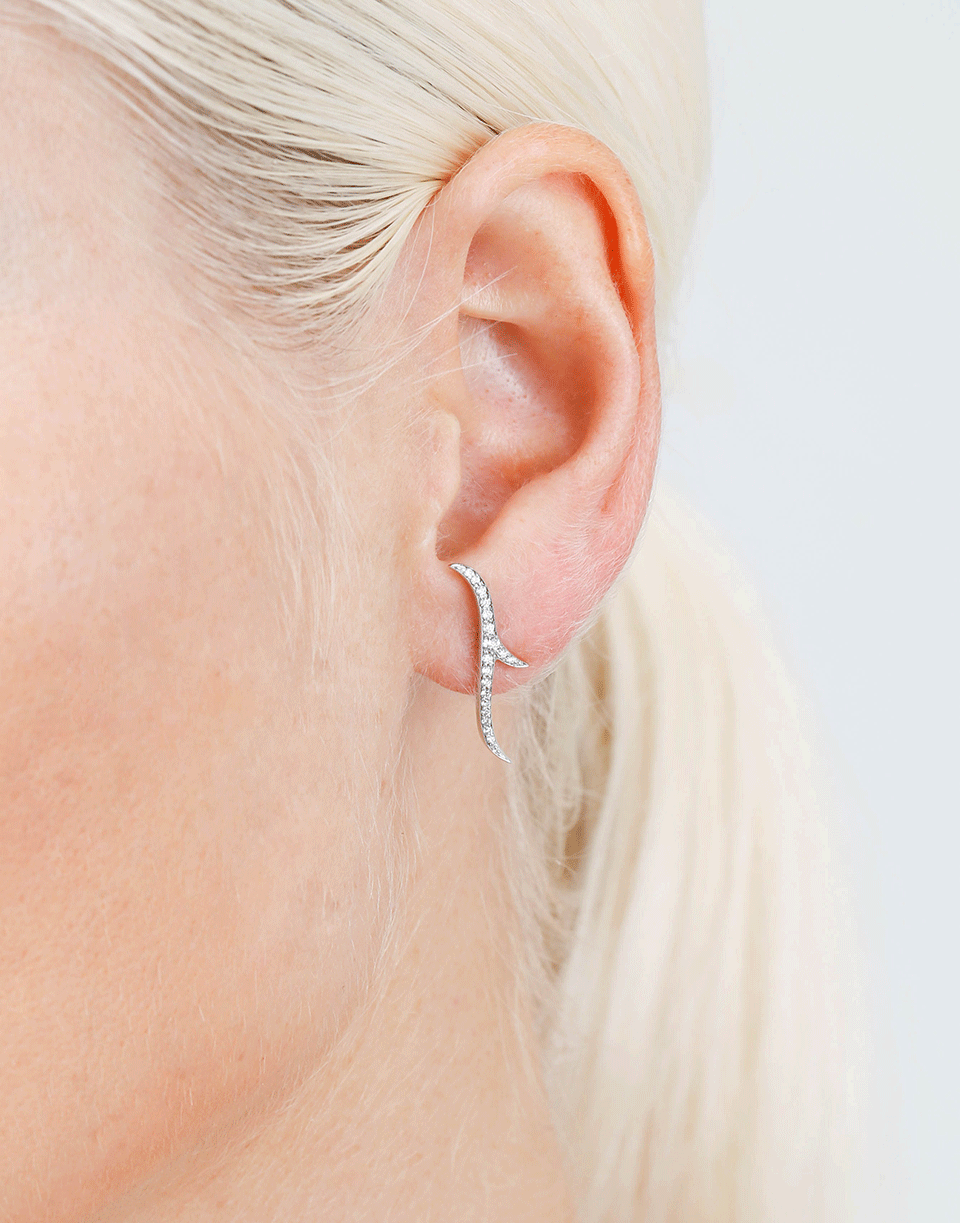 STEPHEN WEBSTER-Diamond Thorn Earrings-WHITE GOLD