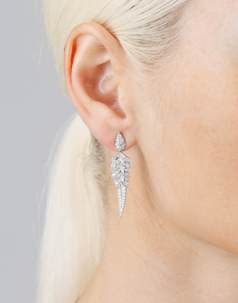 STEPHEN WEBSTER-Pave Diamond Short Earrings-WHITE GOLD