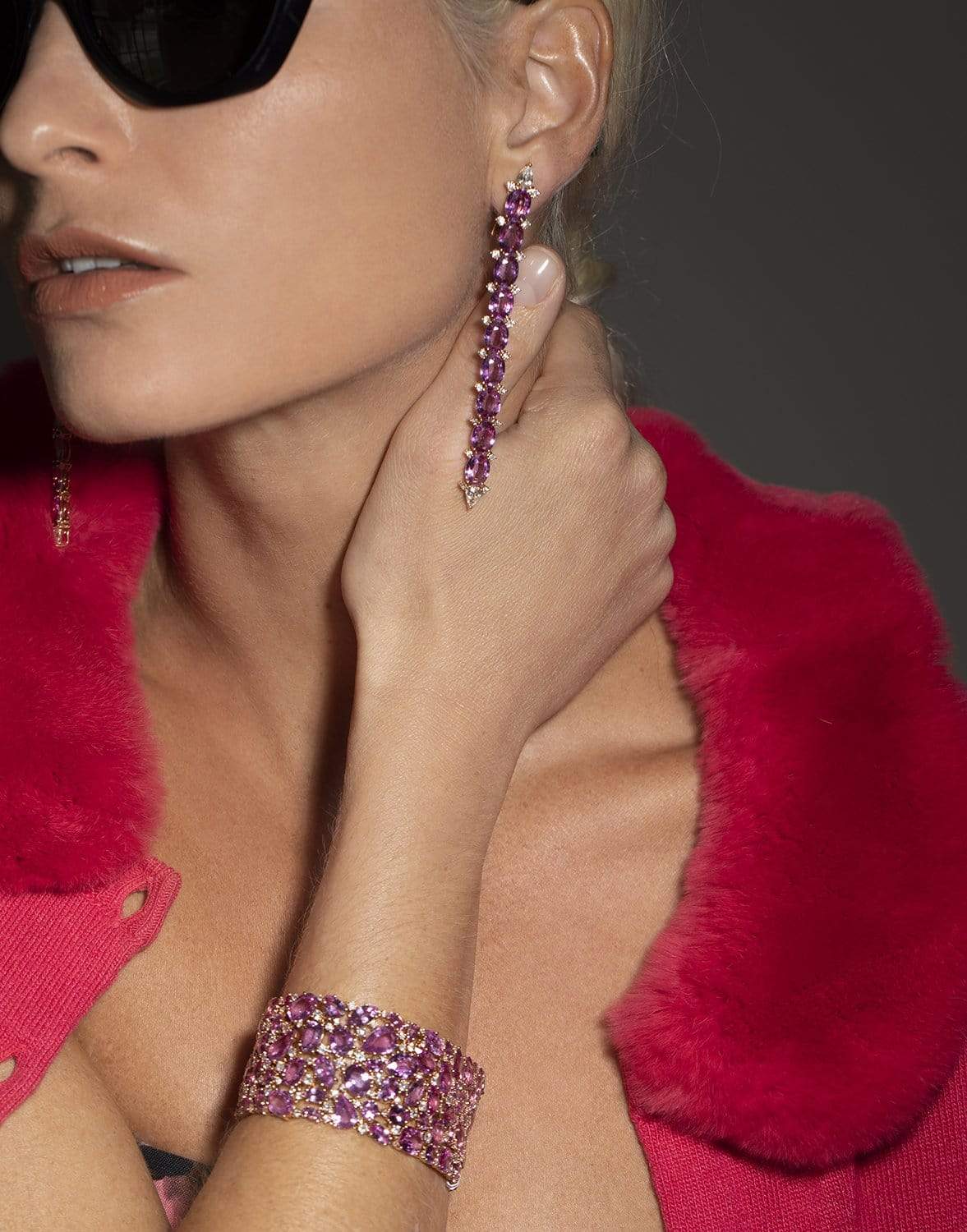 Pink Sapphire Long Earrings JEWELRYFINE JEWELEARRING SUTRA   
