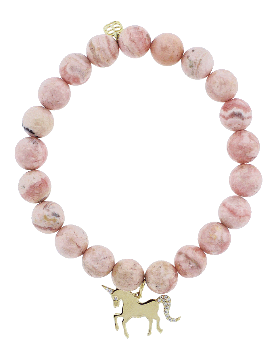 SYDNEY EVAN-Diamond Pave Unicorn Charm Bracelet-YELLOW GOLD