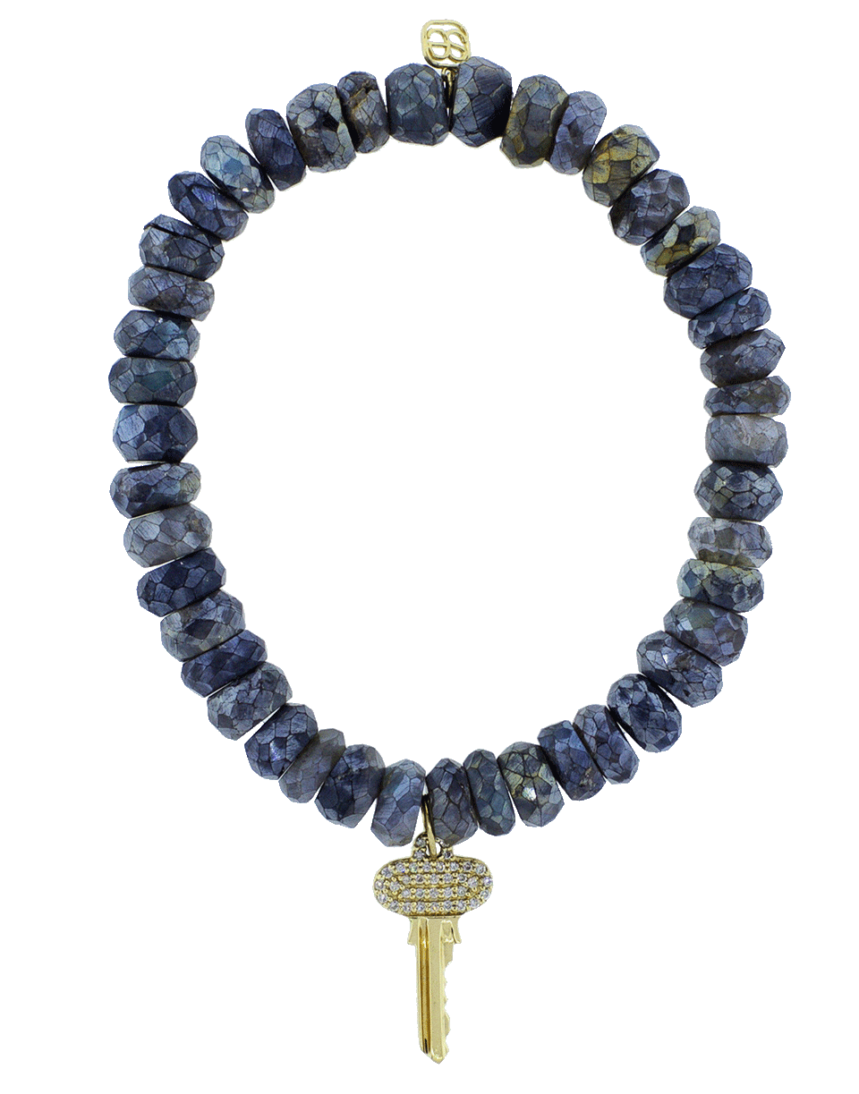 SYDNEY EVAN-Pave Diamond Key Charm Bracelet-YELLOW GOLD