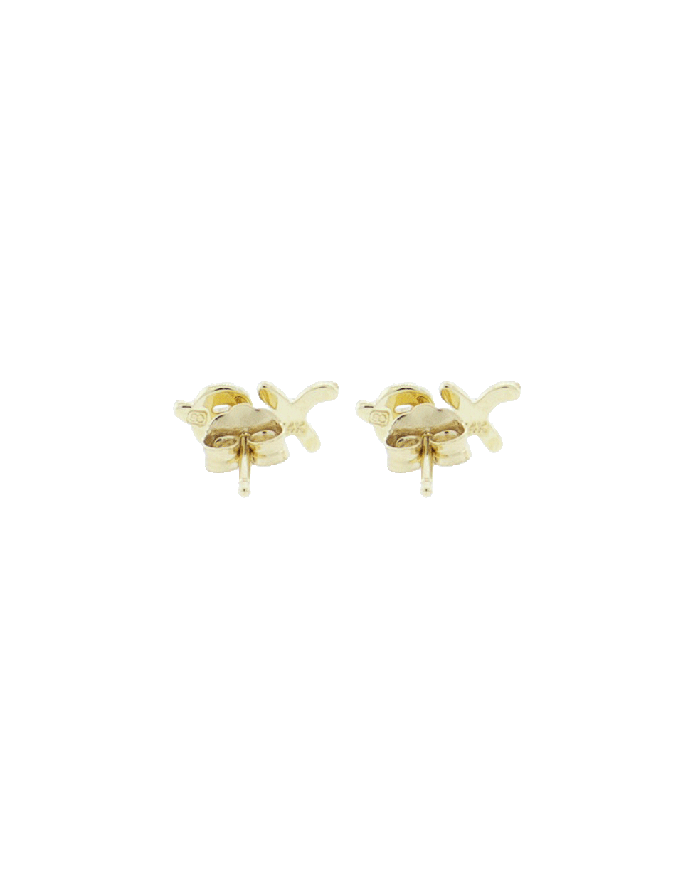 SYDNEY EVAN-Diamond Pave Xo Stud Earrings-YELLOW GOLD