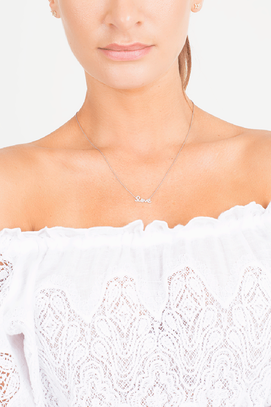 SYDNEY EVAN-Diamond Love Necklace-WHITE GOLD