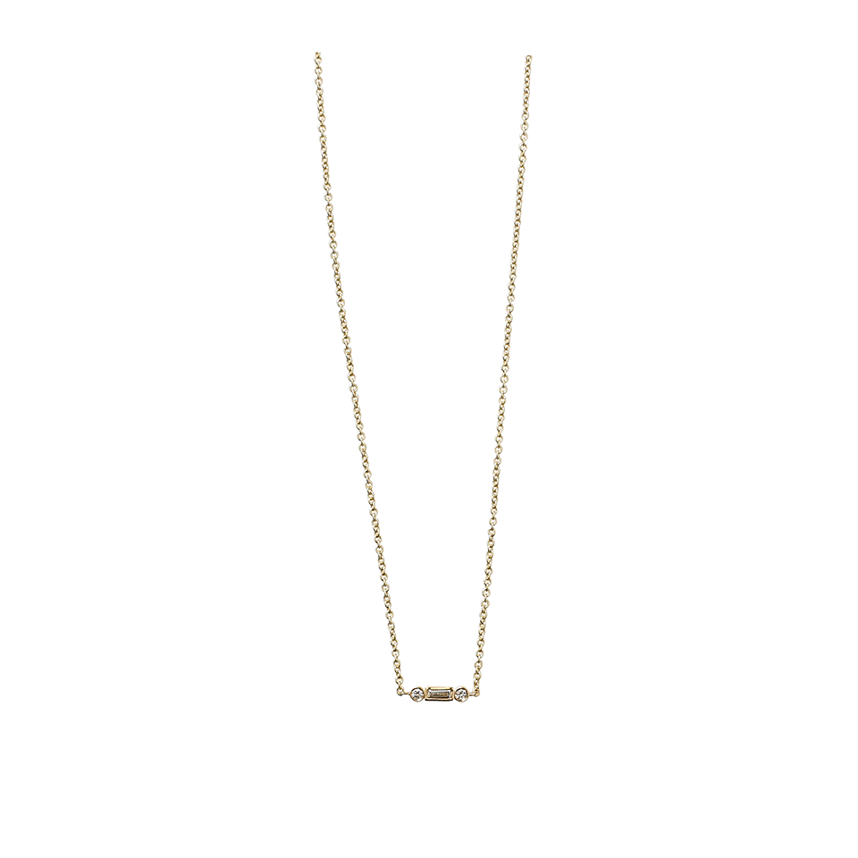 SYDNEY EVAN-Baguette Diamond Bezel Chain Choker-YELLOW GOLD