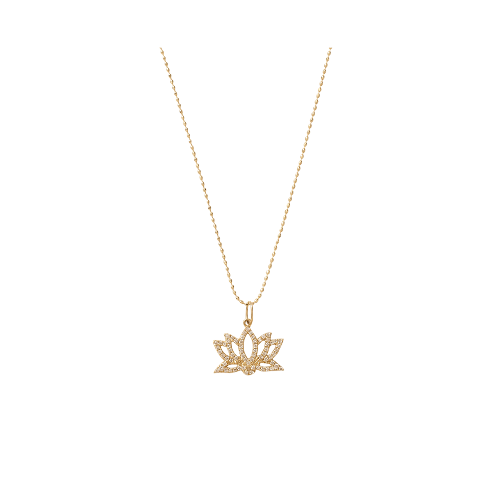 SYDNEY EVAN-Diamond Lotus Necklace-YELLOW GOLD