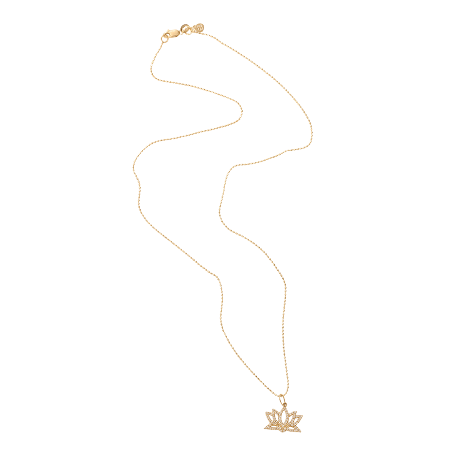 SYDNEY EVAN-Diamond Lotus Necklace-YELLOW GOLD