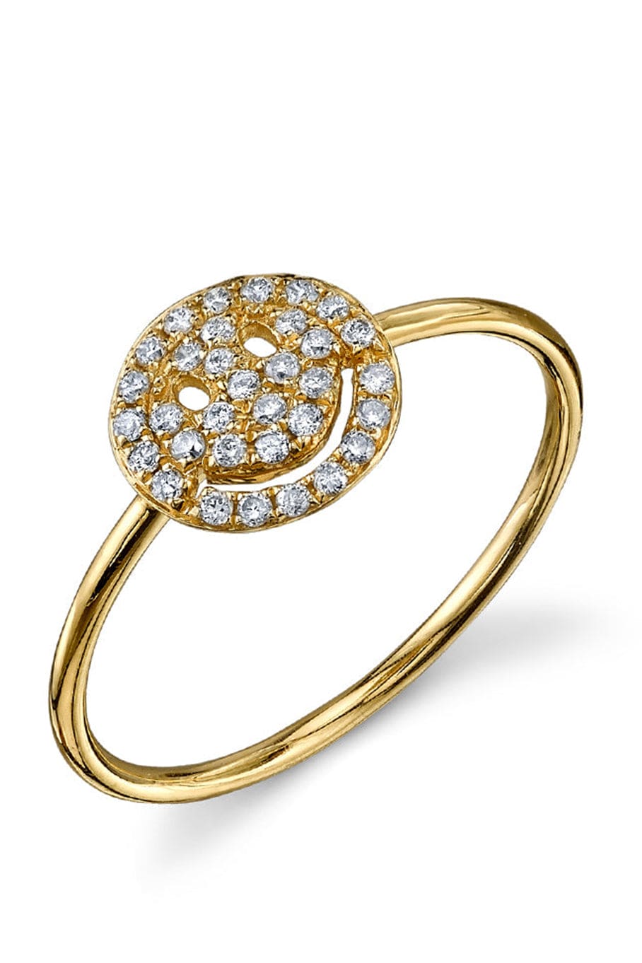 SYDNEY EVAN-Happy Face Diamond Ring-YELLOW GOLD