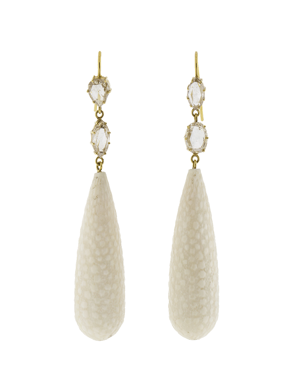 SYLVA & CIE-Drop Earrings With Champagne Diamonds-YELLOW GOLD