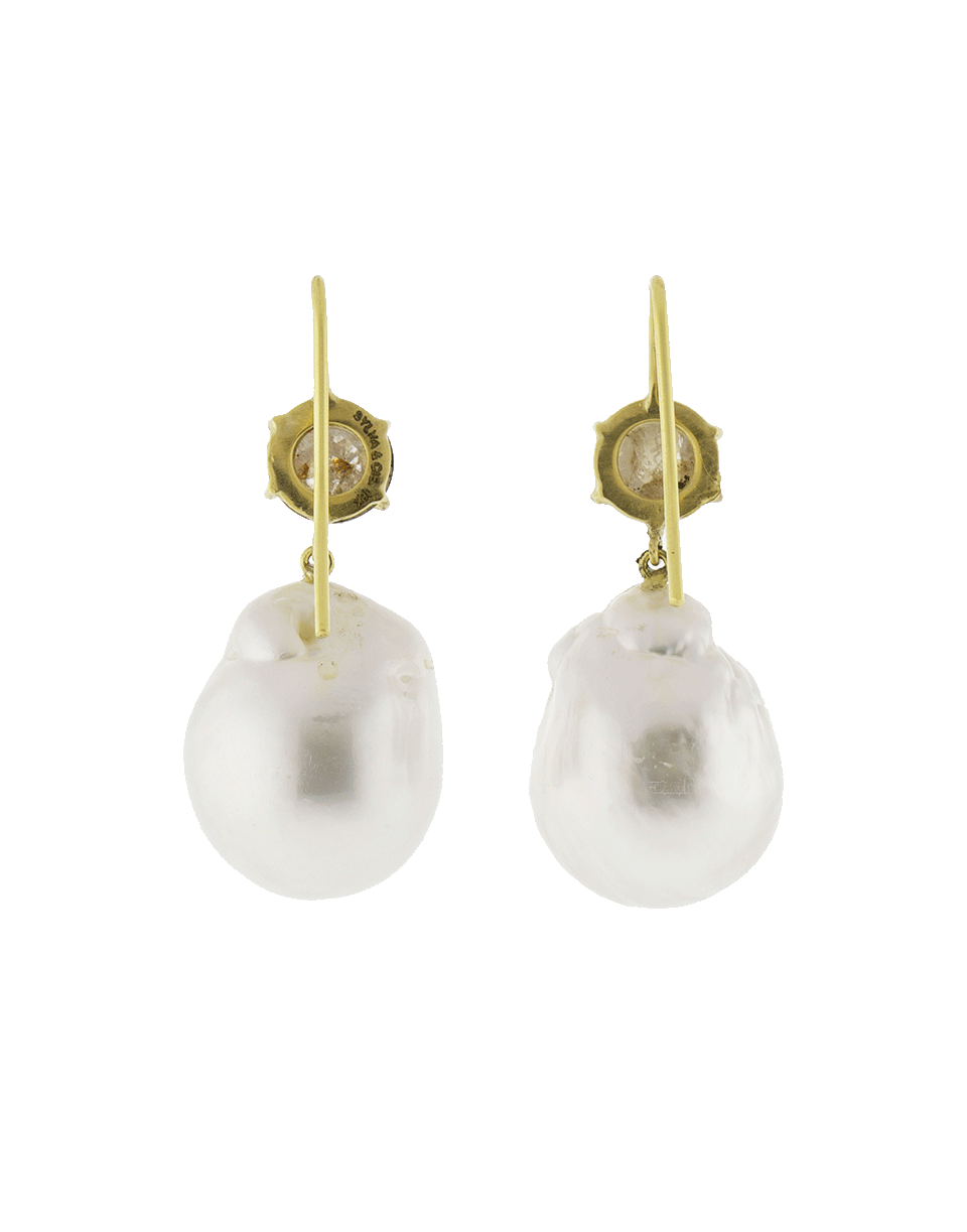 SYLVA & CIE-Pearl Drop Earrings-YELLOW GOLD