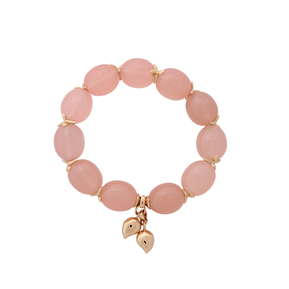 TAMARA COMOLLI-Large Pink Chalcedony Bracelet-ROSE GOLD