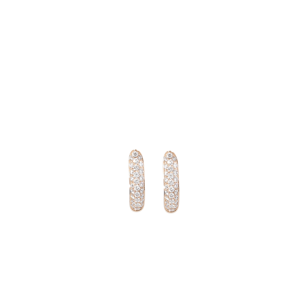 TAMARA COMOLLI-Medium Pave Diamond Drop Hoop Earrings-ROSE GOLD