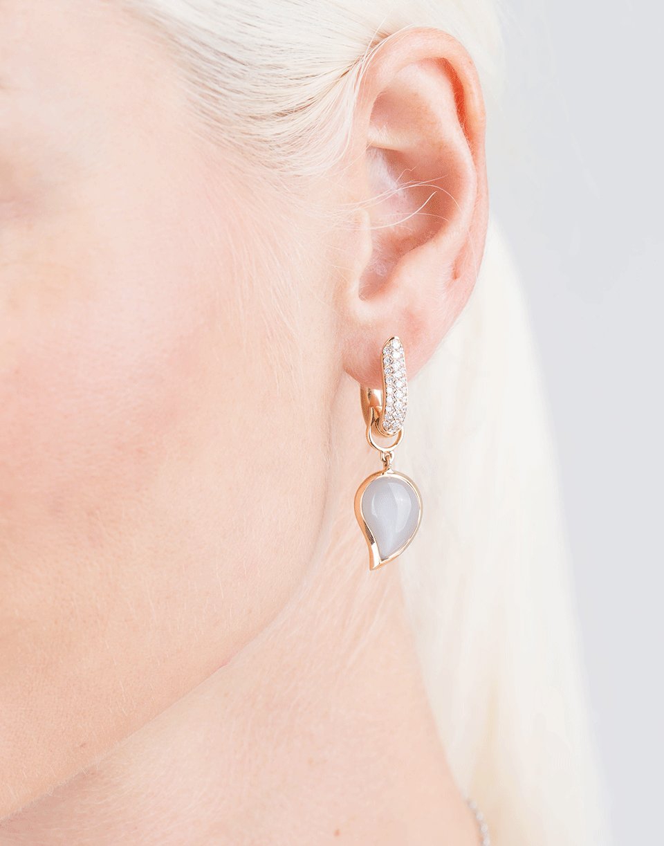 TAMARA COMOLLI-Small Grey Moonstone Singledrop Earrings-ROSE GOLD