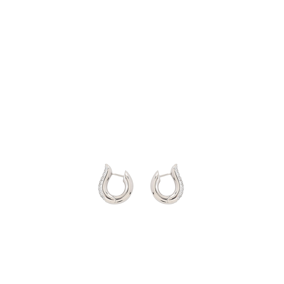 TAMARA COMOLLI-Medium Pave Diamond Drop Hoop Earrings-WHITE GOLD