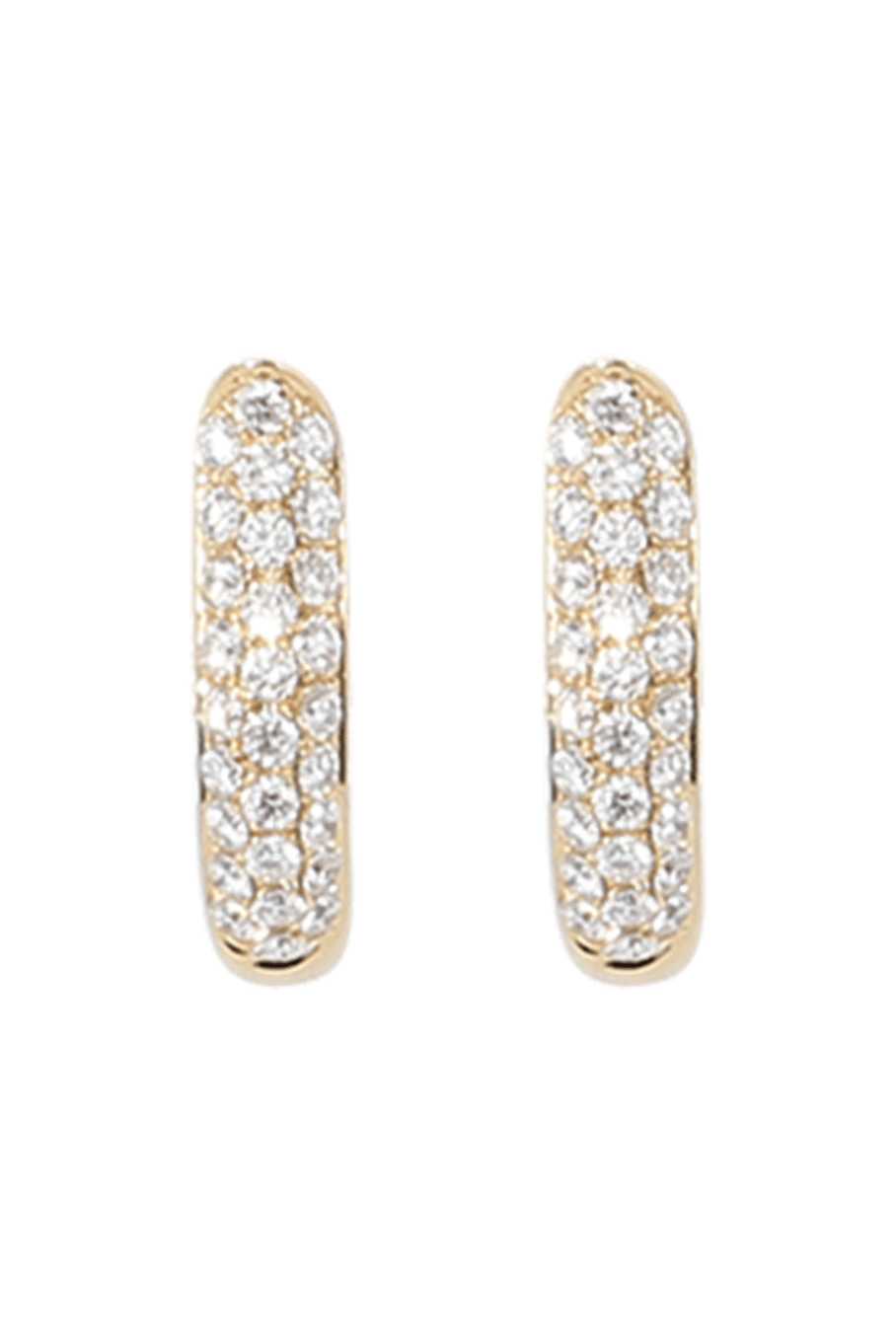 TAMARA COMOLLI-Medium Pave Diamond Drop Hoop Earrings-YELLOW GOLD