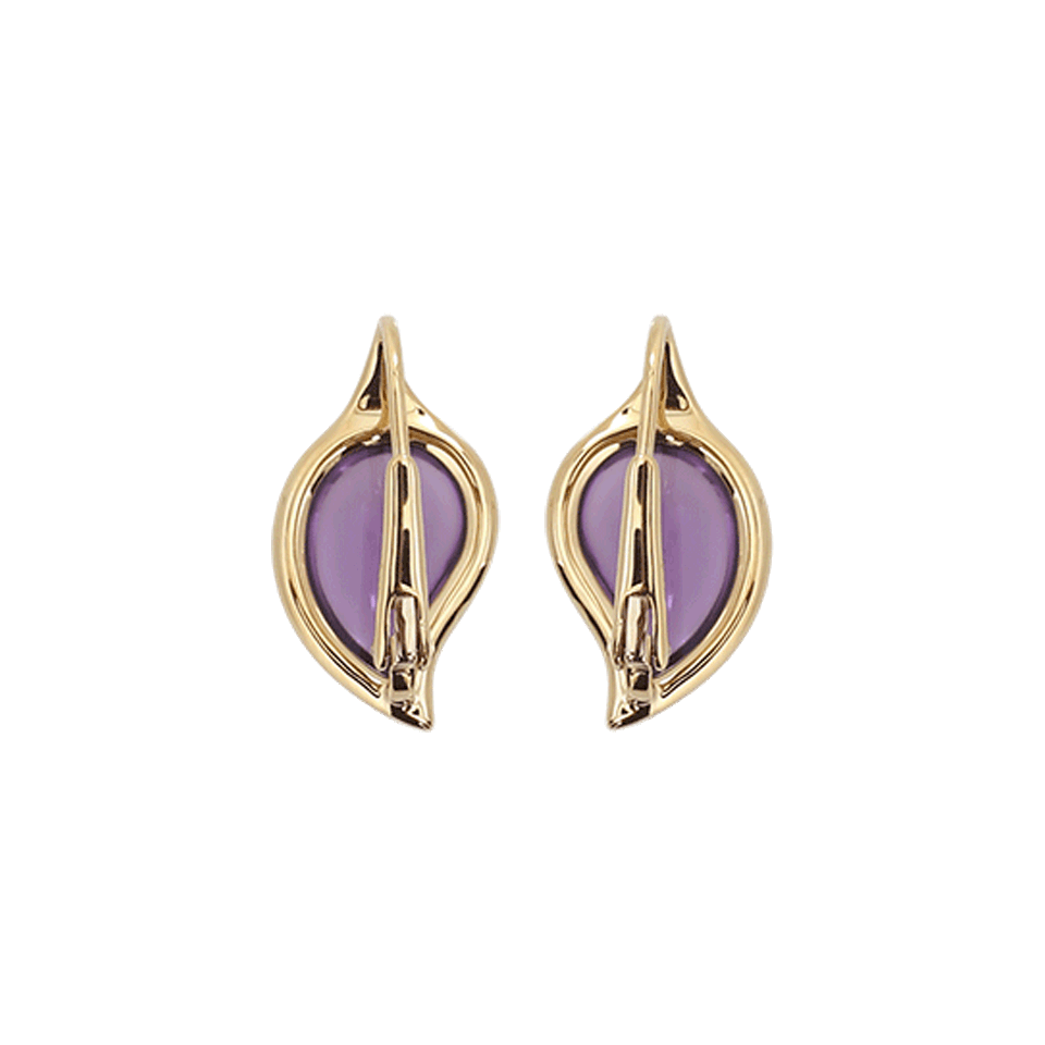 TAMARA COMOLLI-Large Amethyst Drop Earrings-YELLOW GOLD