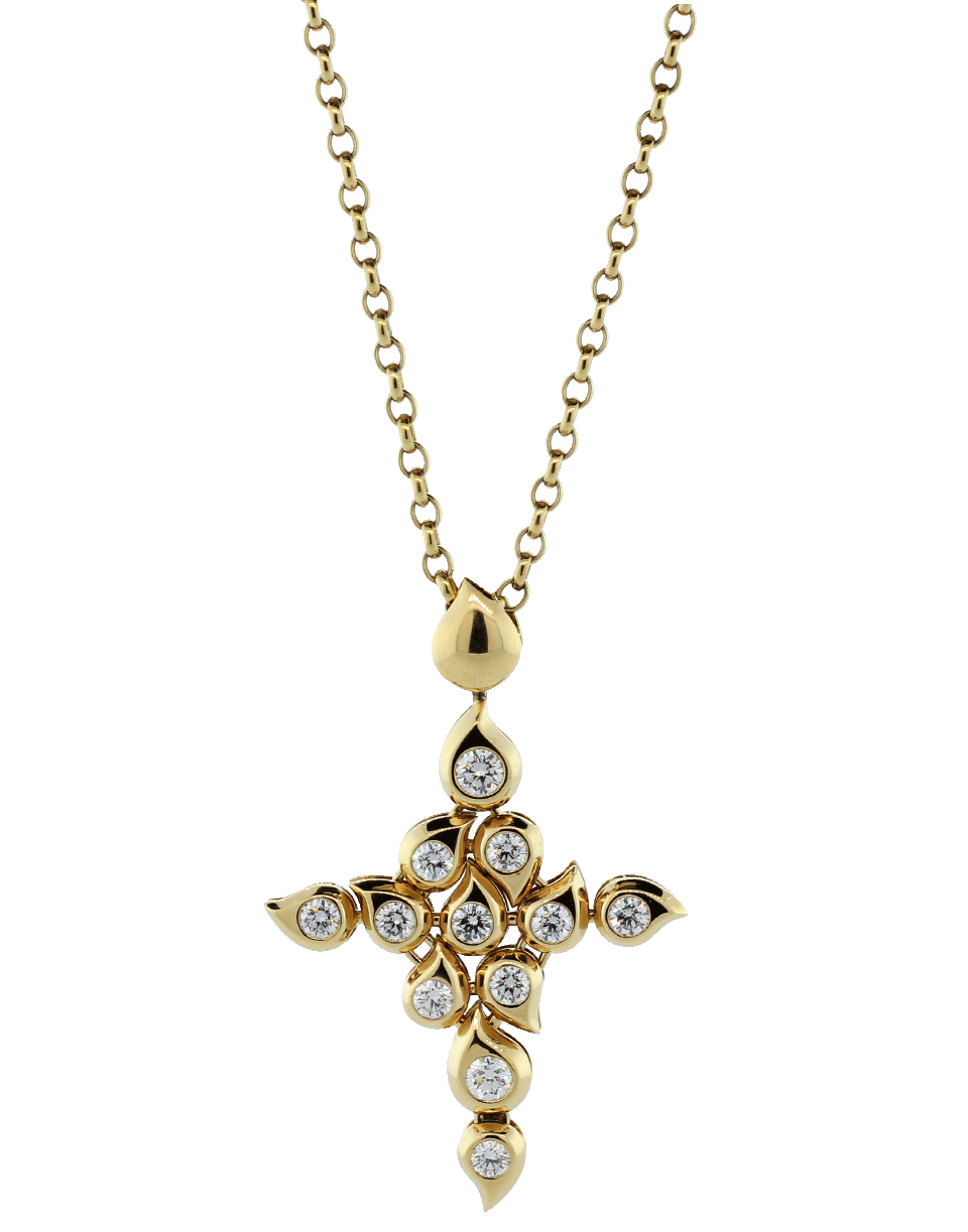 TAMARA COMOLLI-Diamond Snowflake Cross Pendant-ROSE GOLD