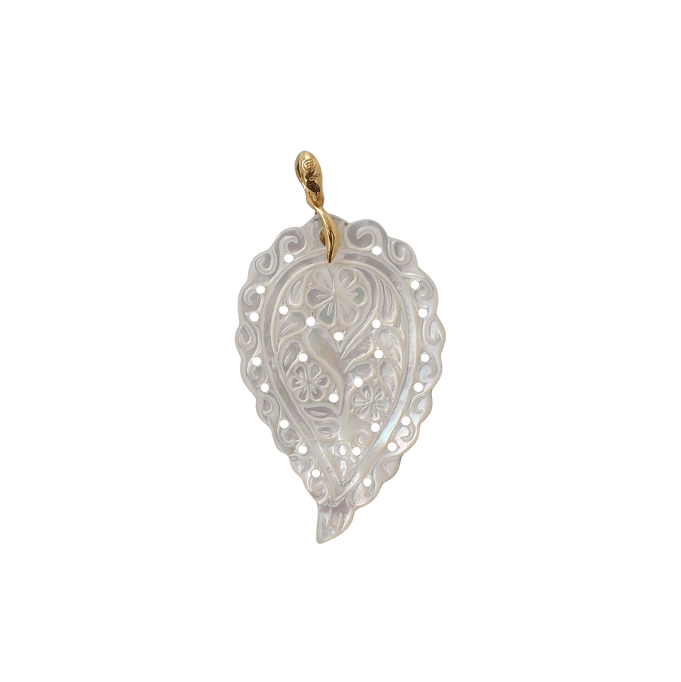 TAMARA COMOLLI-Large Carved Mother Of Pearl India Pendant-YELLOW GOLD