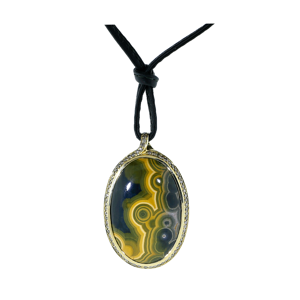 TAMARA COMOLLI-Large Ocean Jasper Amulet Pendant-YELLOW GOLD