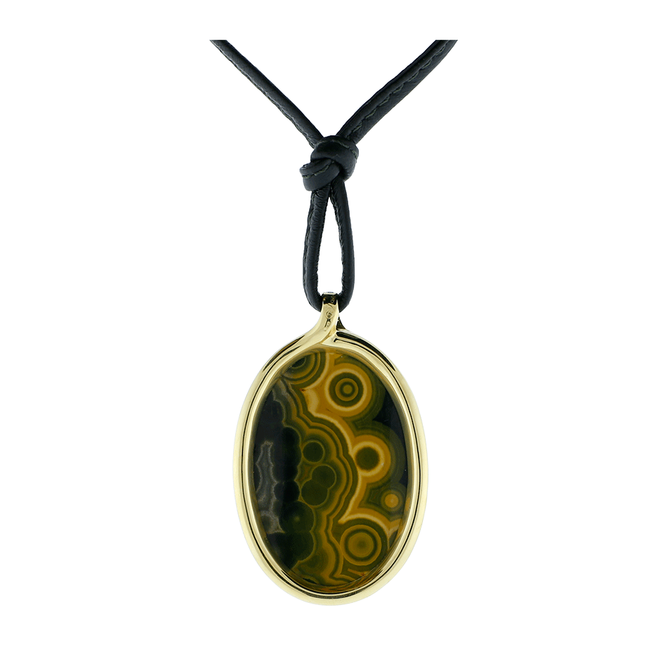 TAMARA COMOLLI-Large Ocean Jasper Amulet Pendant-YELLOW GOLD