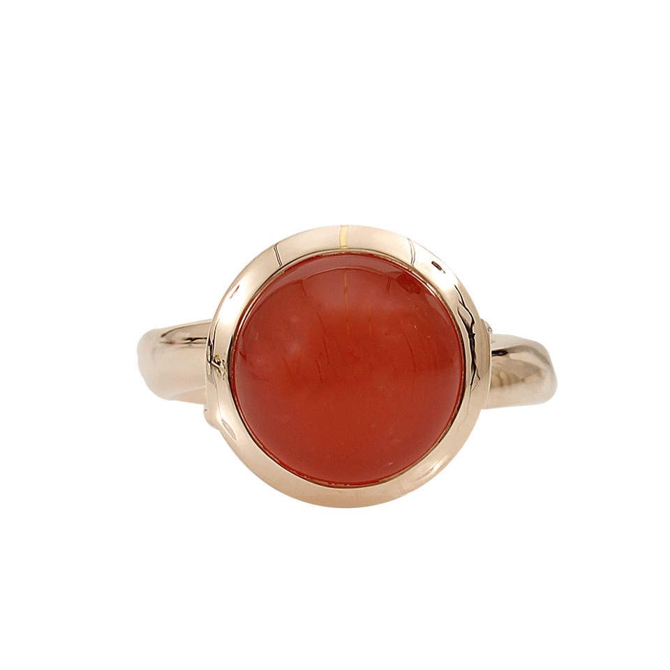 TAMARA COMOLLI-Carnelian Large Bouton Ring-ROSE GOLD