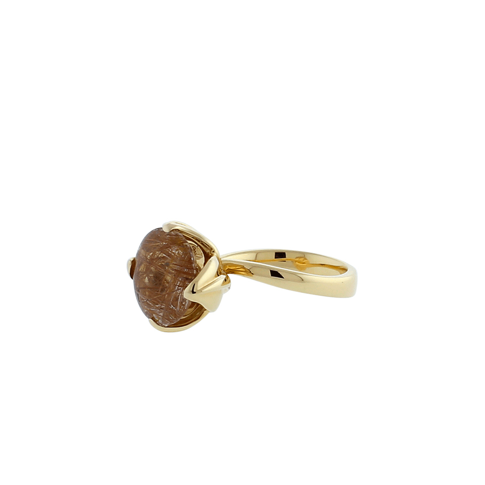 TAMARA COMOLLI-Rutilated Quartz Tulip Ring-ROSE GOLD