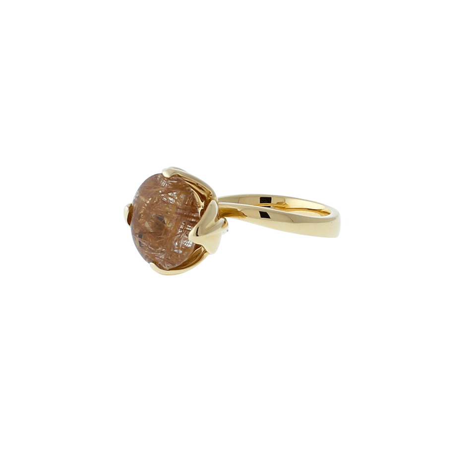 TAMARA COMOLLI-Rutilated Quartz Tulip Ring-ROSE GOLD