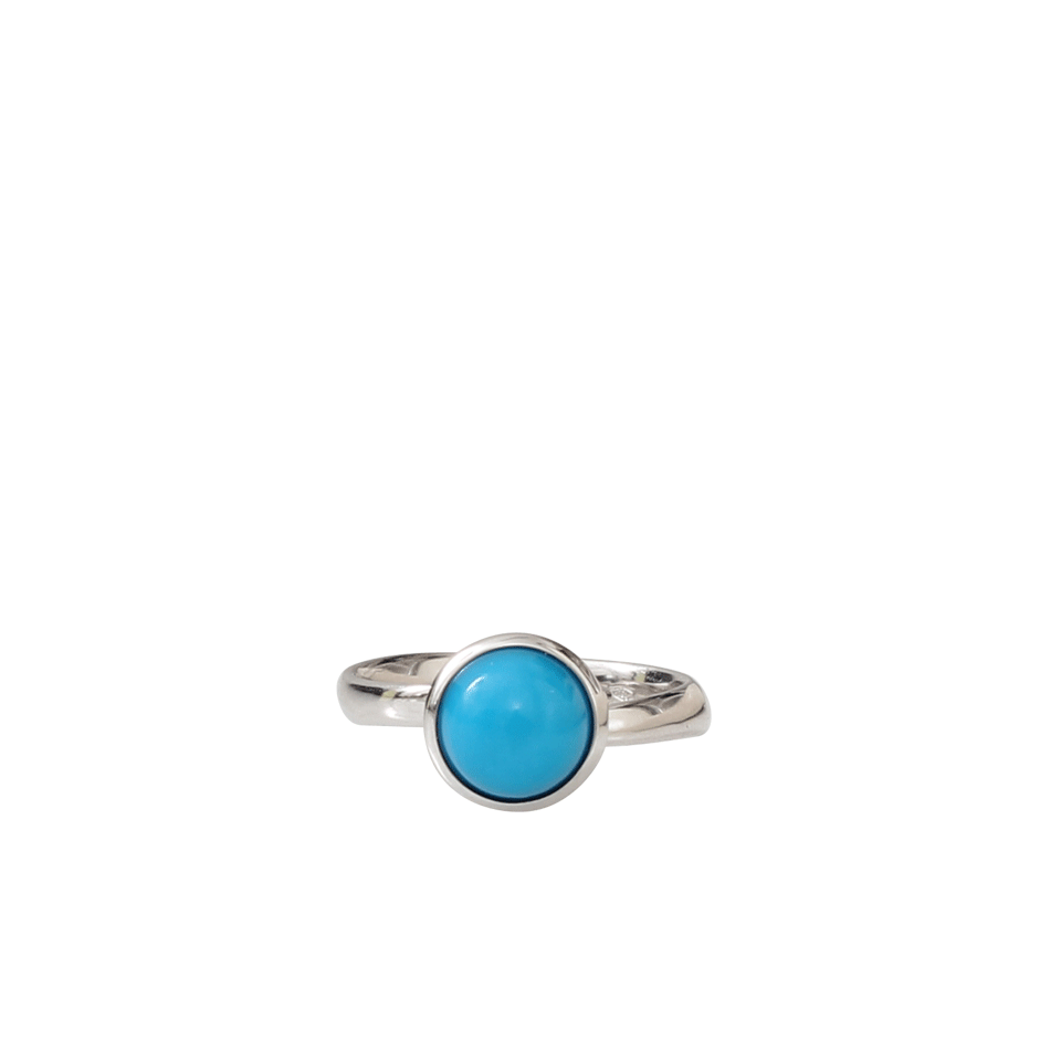 TAMARA COMOLLI-Small Turquoise Bouton Ring-WHITE GOLD