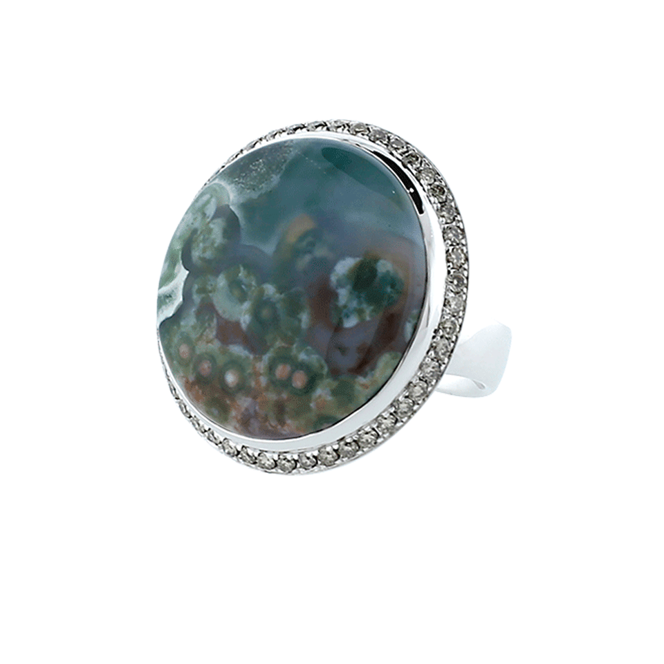 TAMARA COMOLLI-Large Ocean Jasper Ring-WHITE GOLD