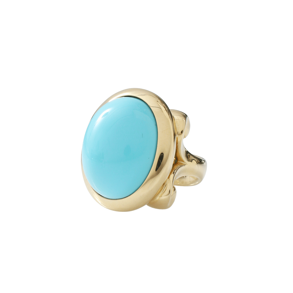TAMARA COMOLLI-Large Turquoise Hippie Glam Ring-YELLOW GOLD